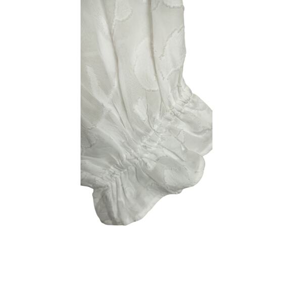 4299) Dorothy Perkins White Open Front Sheer Flowy Chiffon Top 3/4 Sleeves Small - Picture 3 of 7